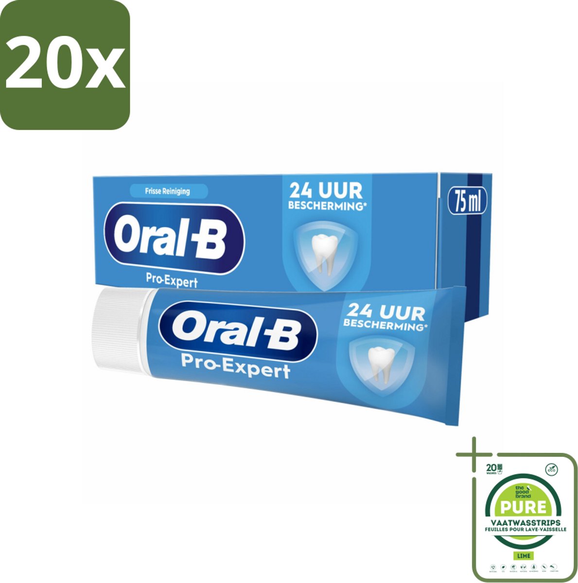 20 x Oral-B - Pro-Expert – Tandpasta – Intense Reiniging – 75 ml - Grootverpakking - Tandpasta - Tandplak - Fluoridetandpasta - Mondhygiëne - Tandvlees