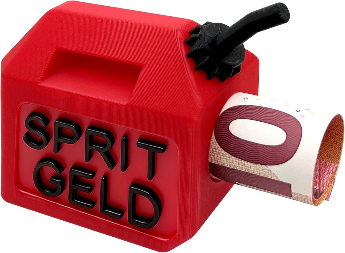 Tank voucher - rode kanister met zwarte ondersteuning - 12 stuks - leuk voor geldcadeaus - ShopVlot