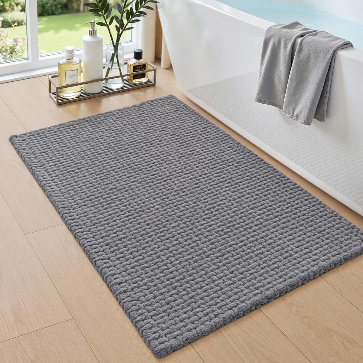 SnelShoppen - Chenille Badmat 50x80cm, Super Absorberend en Antislip, Zacht en Sneldrogend, Machinewasbaar Badkleed voor Badkamer, Douche en Toilet, G