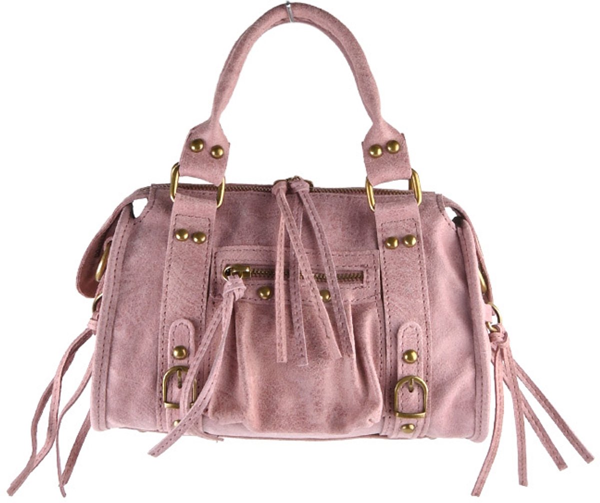 Giuliano lederen handtas Thalia - Dames - Made in Italy - Oudroze