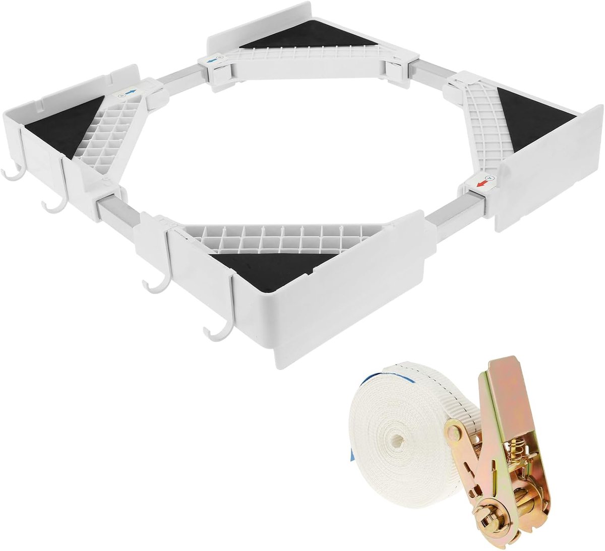 SnelShoppen - Stacking Kit voor Wasmachine en Droger, Verbindingsset voor Wasmachine, Verstelbaar voor 50-70 cm, Robuust Plastic en RVS, Ideaal voor U