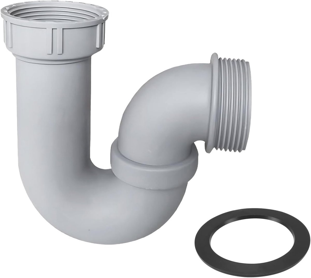 SnelShoppen - 1 Stuk Sifonafvoer, Keukenafvoerbuis, Vrouwelijk Draad 45mm, Mannelijk Draad 47mm, U-Vormige Afvoerbuis voor Wastafel
