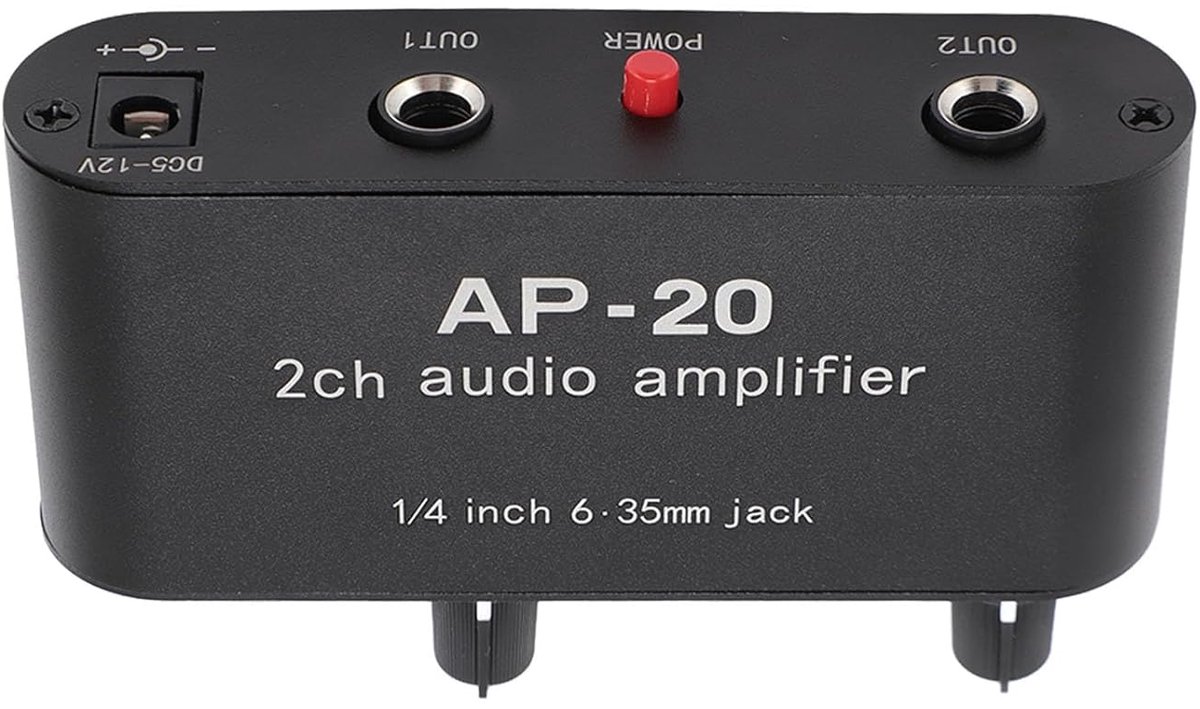 SnelShoppen - 2 Kanaals Stereo Versterker Mini BT Geluidsversterker Balans met 1/4 Inch 6.35mm Versterking, Draagbare Dubbele Kanaal Surround Receiver