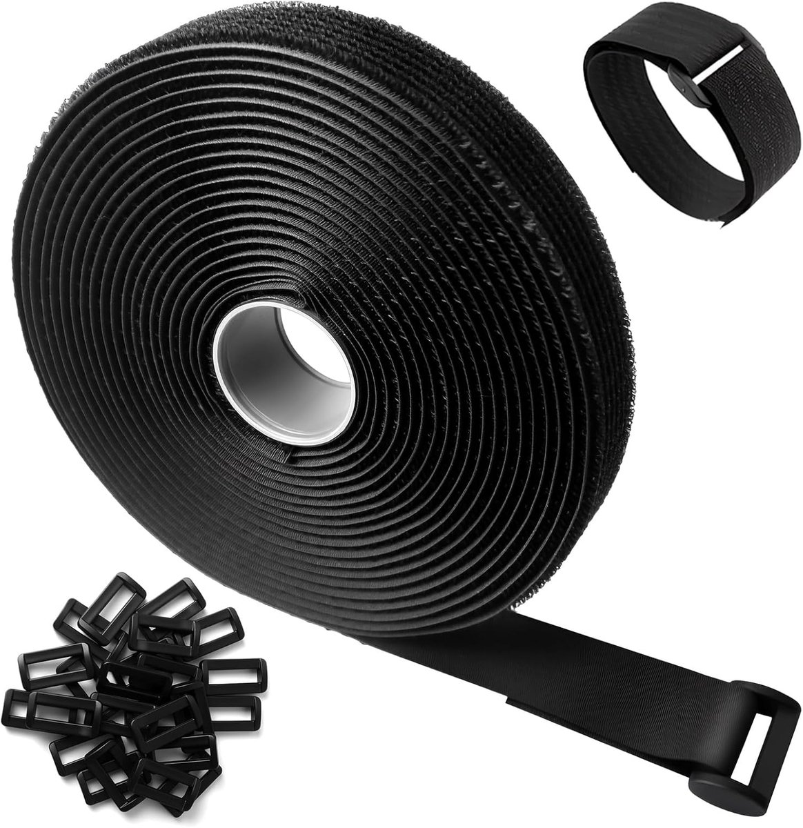 Cable Ties, 10 m, 25 mm with 50 Metal Buckles, Adjustable Fastening Cable Straps, Can Be Cut to Size, 2.5 cm Wide (10 - ShopVlot