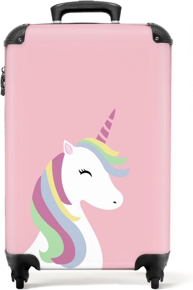 Handbagage koffer 55x40x20 cm - Eenhoorn pastel - Veilig met TSA slot - Ideaal voor kinderen - ShopVlot