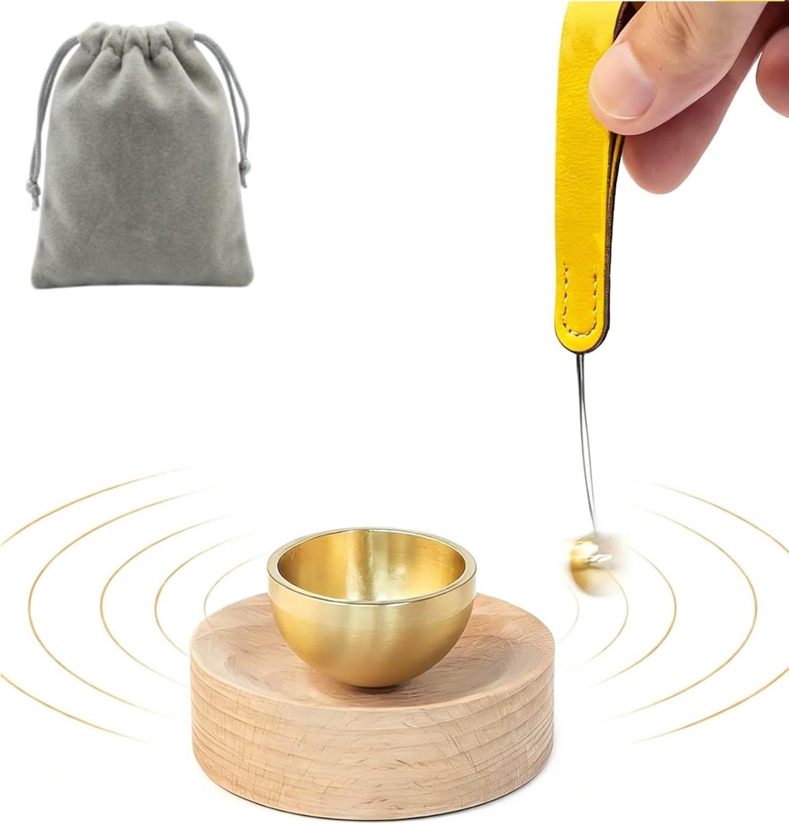 Tibetaanse klankschaalset klein - meditatieklinker - hoogwaardige materialen - ideaal voor yoga - ShopVlot
