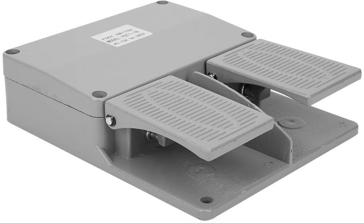 SnelShoppen - Dubbele Voetpedaal Schakelaar, YDT1-16 380VAC Elektrische Voetswitch, Hoge Kwaliteit, Anticorrosie Coating, Voor Elektrische Machines, D