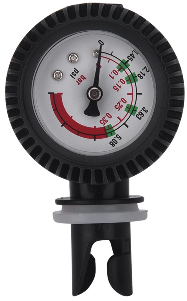 SnelShoppen - F Drukmeter Schlauchboot - Kayak Barometer, Nylon Luchtdrukmeter voor Schlauchboot en Kayak - Zwart, Ideaal voor Camping en Watersport