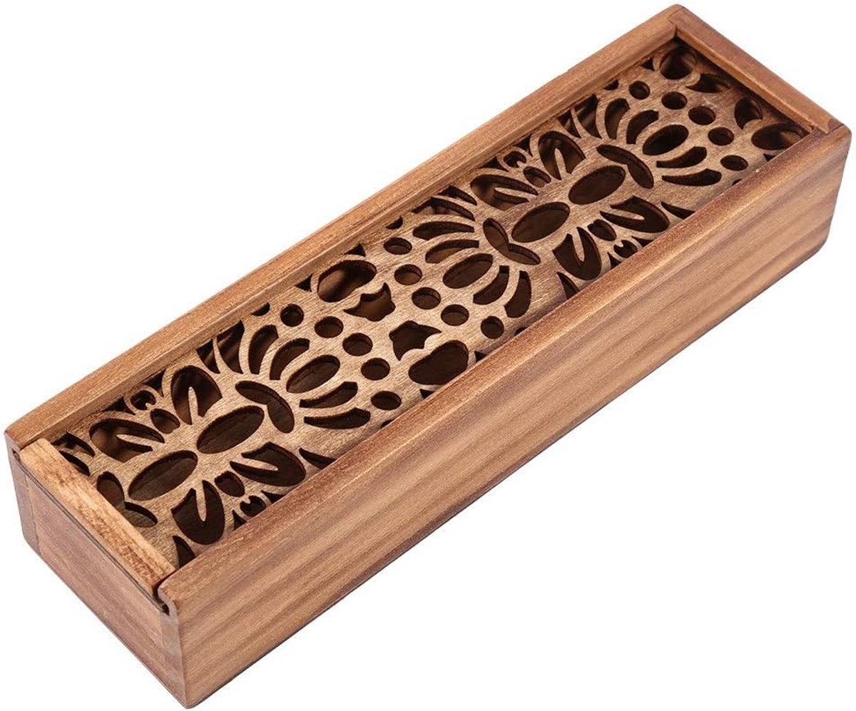 SnelShoppen - Houten etui voor pennen en potloden - Desktop opbergdoos - Hoge kwaliteit - Ruimte voor pennen, potloden, gum - Organiser voor school en