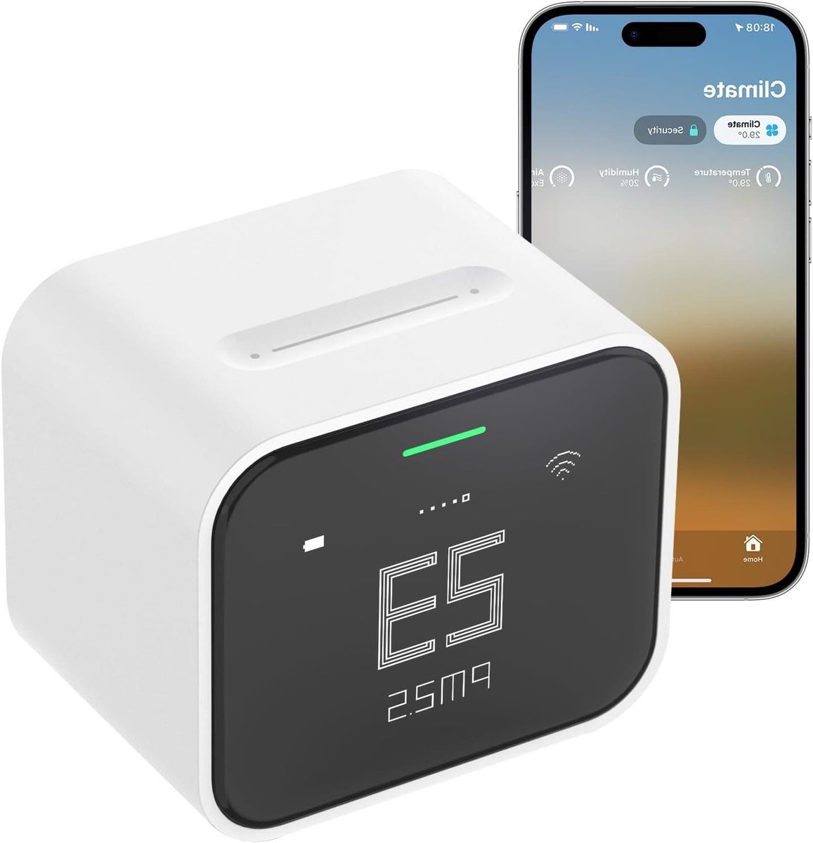 Luchtkwaliteit Sensor - Binnenlucht Monitor - Gezond Leven - 5-in-1 Meting - 64 x 46 x 55 cm - Wit