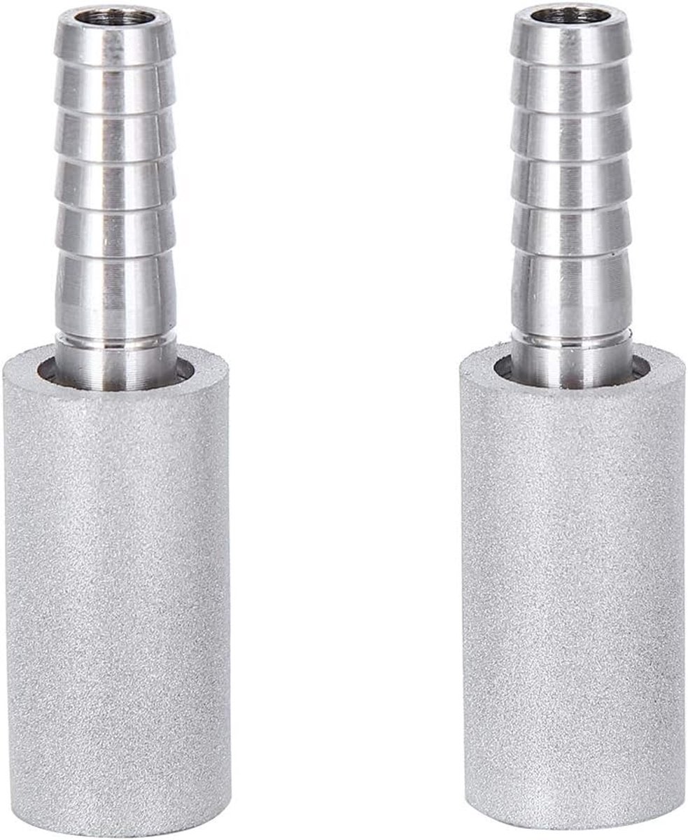 Beluchtingssteen 0,5 μm - 2 Stuks - Roestvrij Staal - 1/4 Inch Verbinding - Diffusiesteen - Hoogwaardige Materialen - Brouwsteen