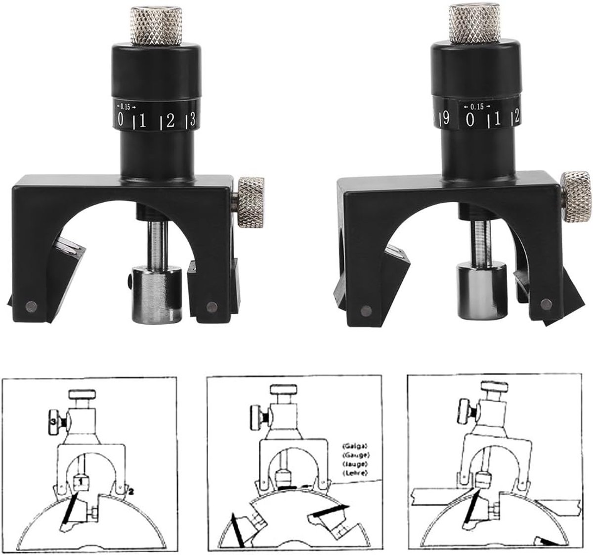 SnelShoppen - 2pcs Mes Snijder, Magnetische Instelbare Houtbewerkingsmes Instelling, Stalen Meter Gereedschap met Houten Doos voor Meeste Planer Messe