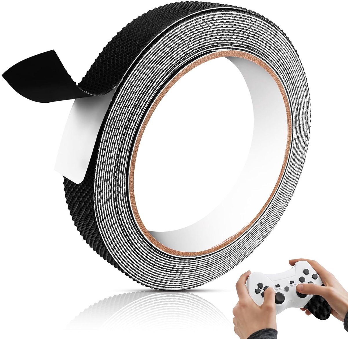 1 roll of rubber grip tape, 2 cm x 4.8 m, ultra thin, strong adhesive, non-slip, waterproof, heat-resistant - ShopVlot