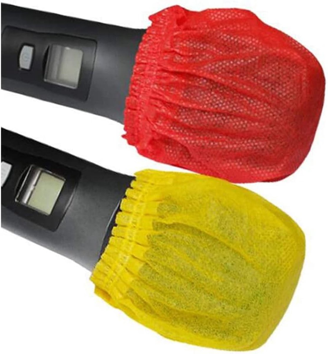 SnelShoppen - 100 Stuks Wegwerp Microfoon Covers - Beschermende Microfoonhoes - Niet-geweven Microfoonwindscherm voor KTV, Opnames en Nieuwsverzamelin