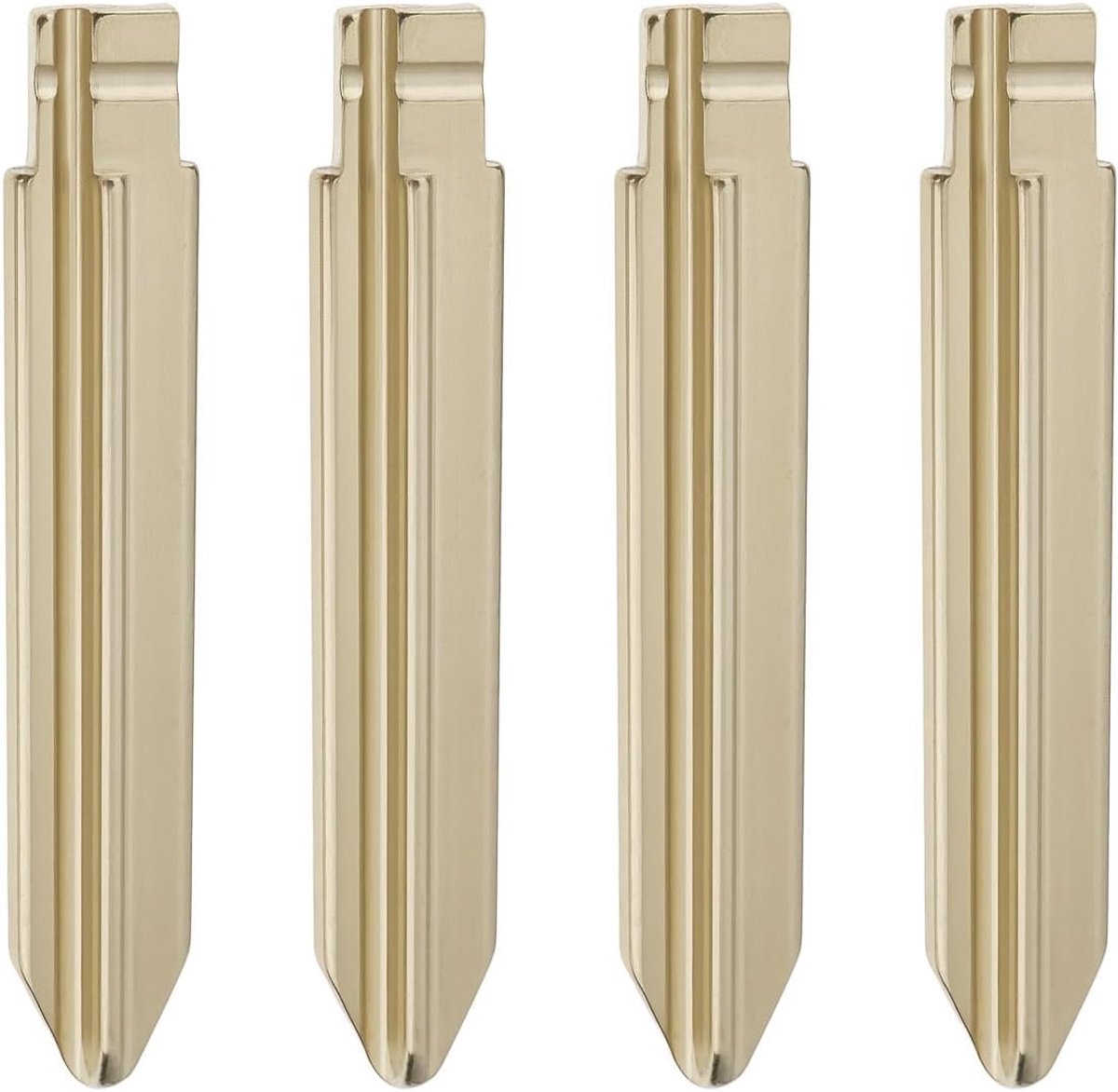 SnelShoppen - 4 Stuks Ongeknipte SX-9 Sleutels voor Auto Sleutels Geschikt voor Citroën Modellen, Dubbelzijdig, Sterk Metaal, 41x8 mm