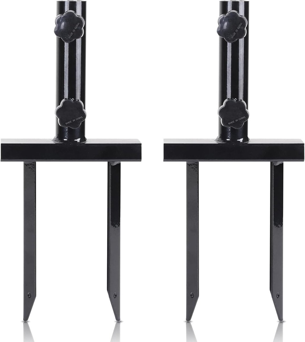 SnelShoppen - 2 x Vlaggenstok Stand Verstelbaar voor φ 8 tot 29mm Stok, Onderste Sleeve Grondanker Tuin Mandrel voor Vlaggenstokken, Parasol en Feestv
