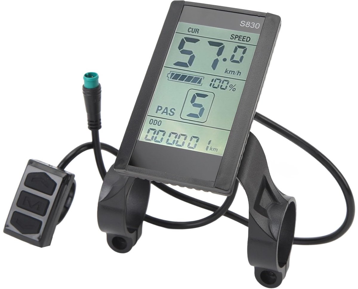 SnelShoppen - Elektrische Fiets LCD-displaymeter 5-pins 24V 36V 48V E-fietsdisplaymeter Bedieningspaneel Fietssnelheidsmeter Groot Scherm Fietscompute