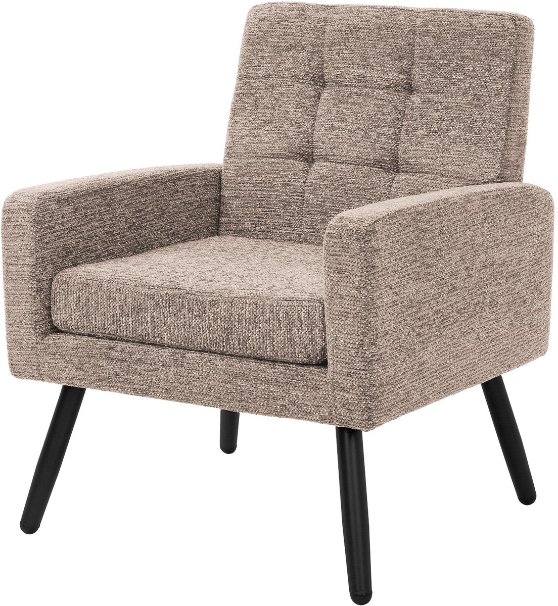 ML-Design | Fauteuil met armleuningen 66,5 x 80 x 63,5 cm, stalen frame/geweven structuur, bruin, relaxfauteuil, leesfauteuil, gestoffeerde fauteuil, tv-fauteuil voor de woonkamer