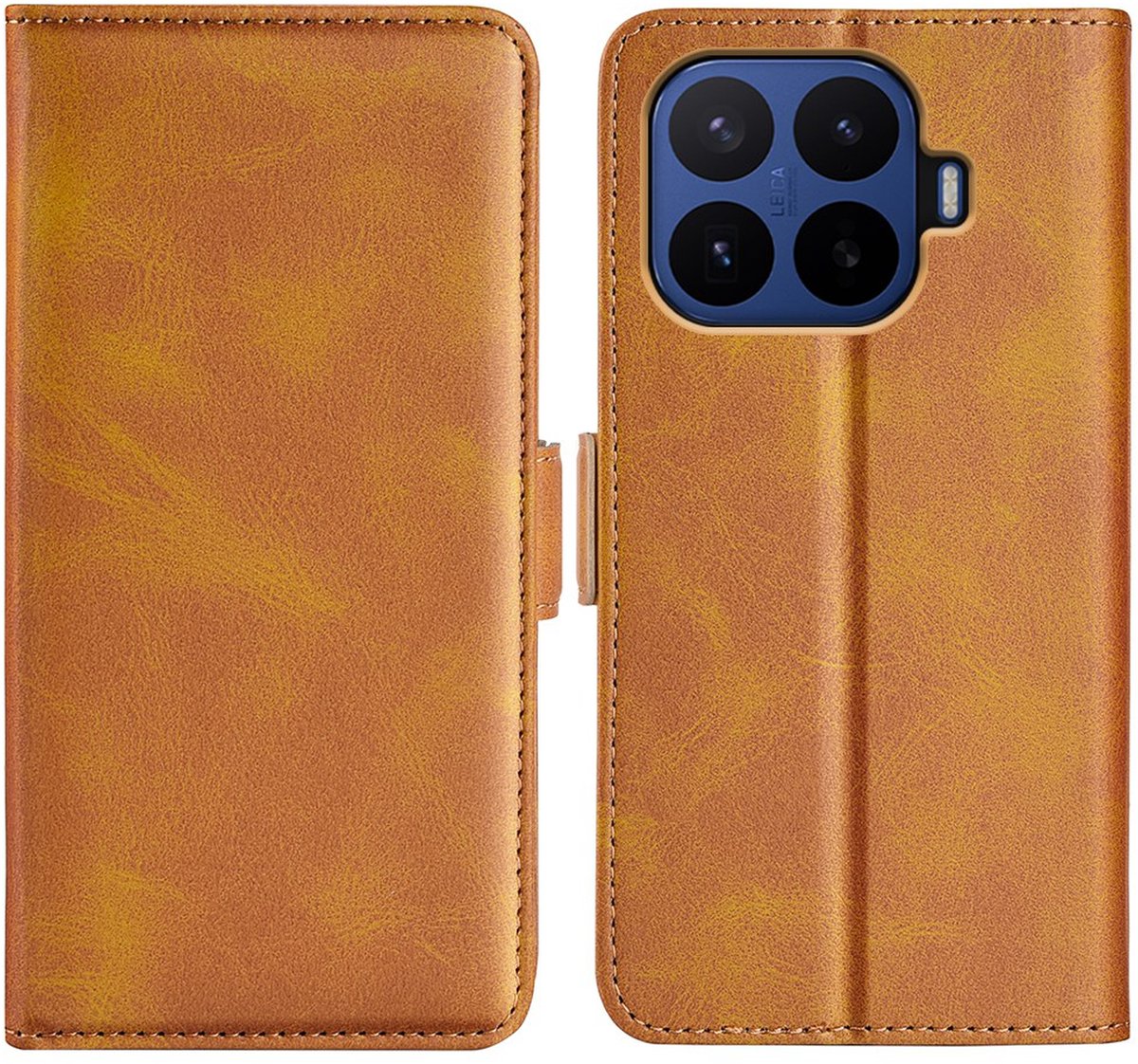MobyDefend Hoesje - Geschikt voor Xiaomi 17T Pro - Luxe Wallet Book Case (Sluiting Zijkant) - Lichtbruin
