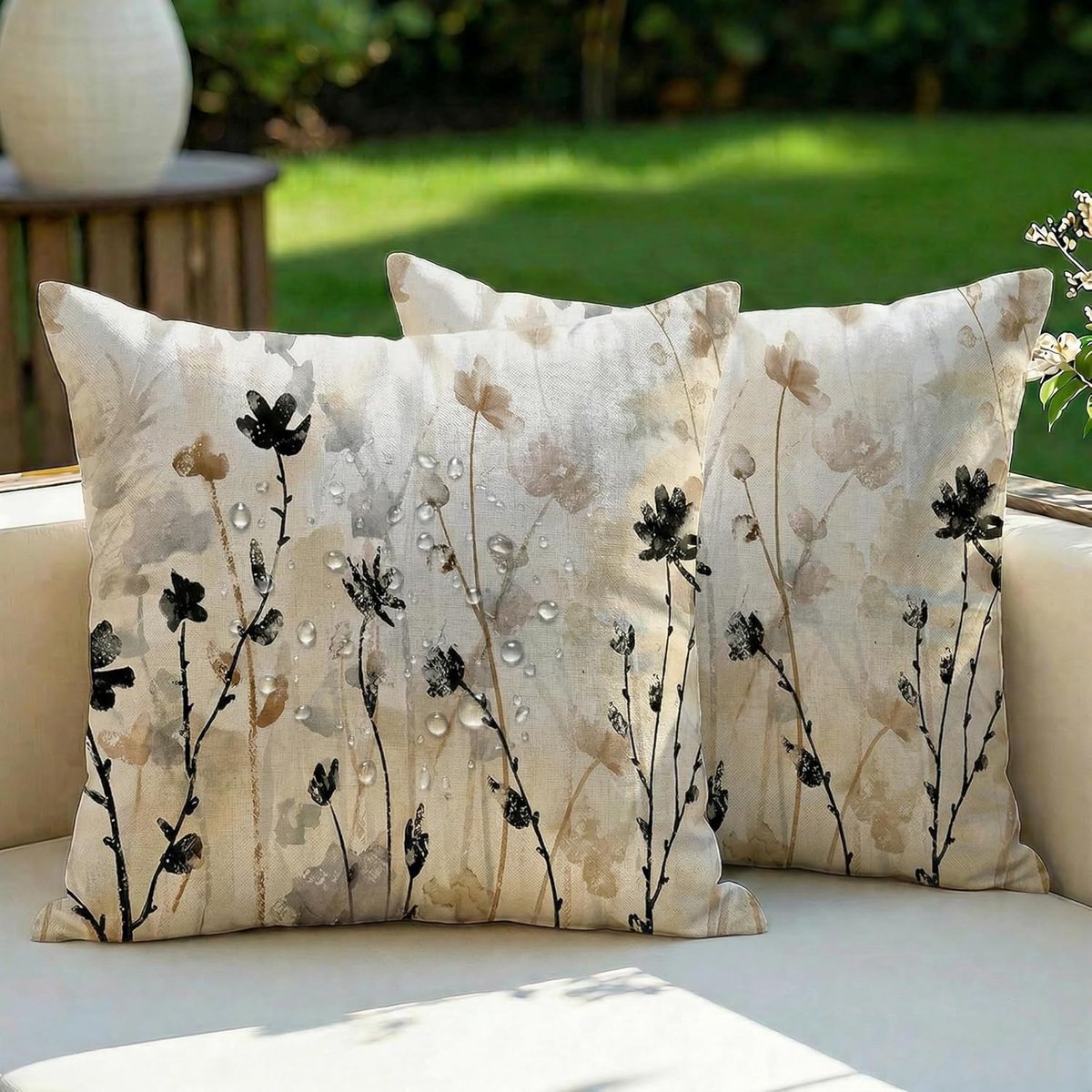 Kussenhoezen 45x45cm - Weerbestendig polyester - Abstracte zomerdecoratie - Perfect voor tuin en woonkamer - SnelShoppen