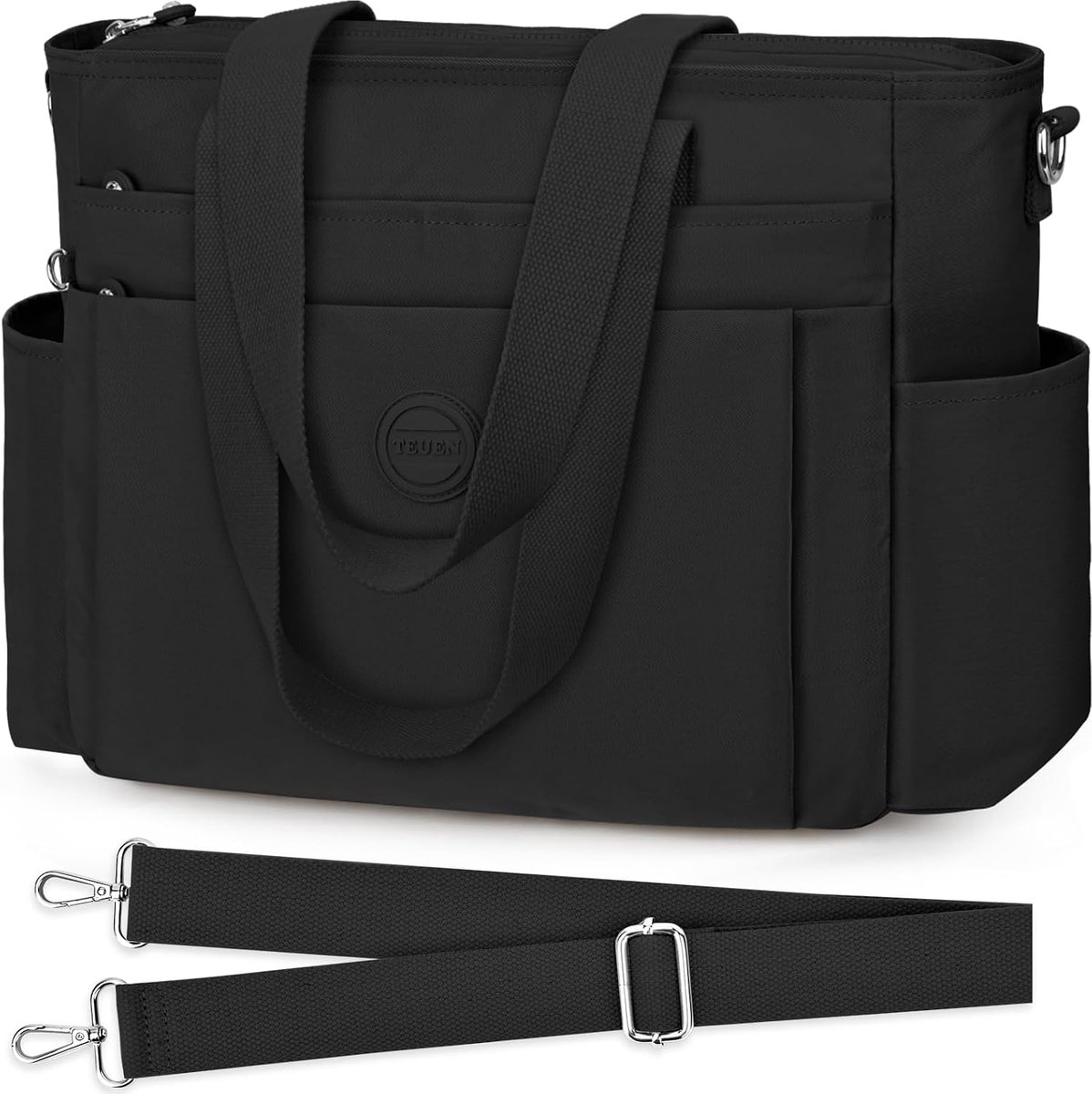 SnelShoppen - Grote Schoudertas Dames Medium Handtas Nylon Schoudertas Lichtgewicht Grote Winkeltas met Vakken voor Werk Reizen Winkelen School Dageli