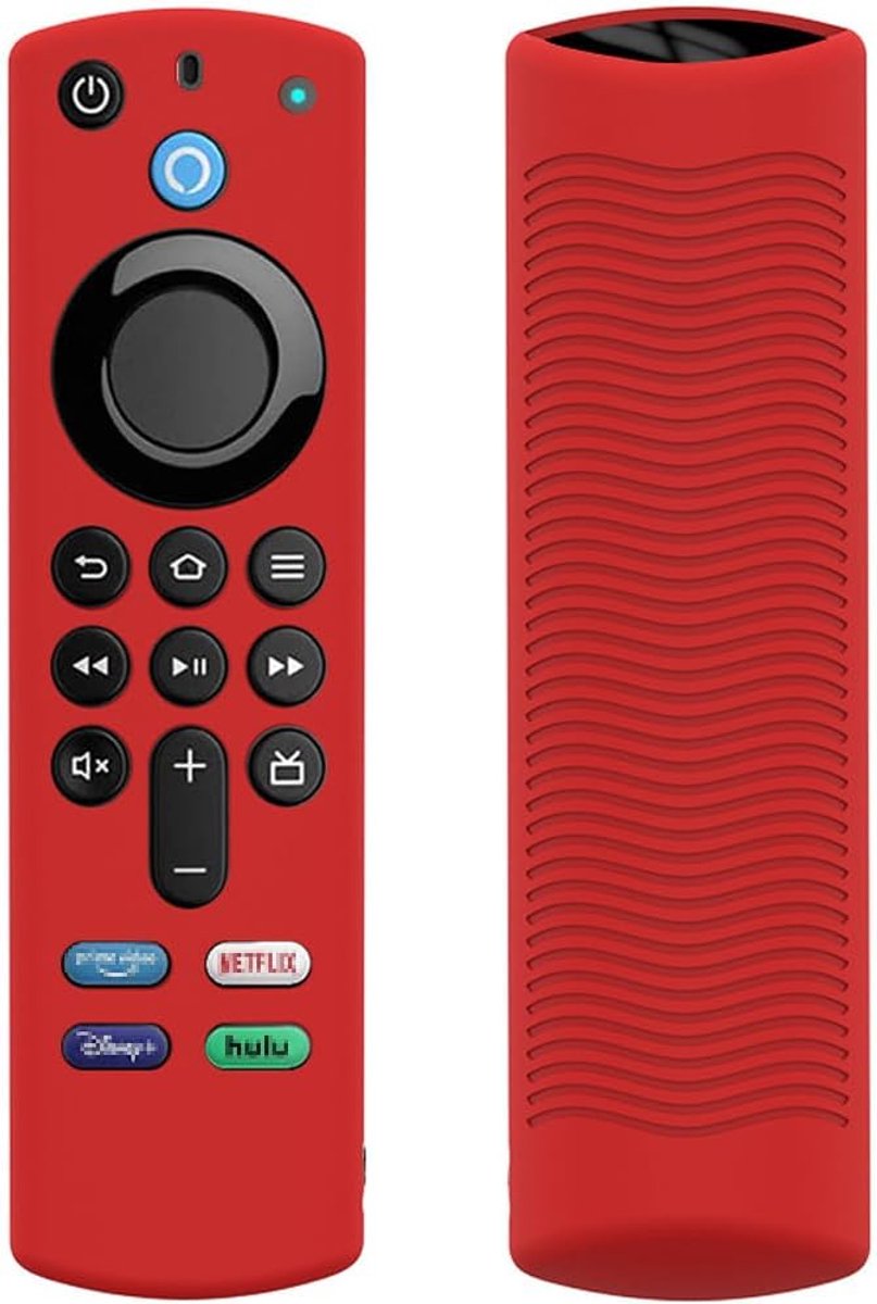 SnelShoppen - Afstandsbediening Hoes voor Fire TV Stick 4K / Alexa Stemafstandsbediening (3e Generatie) - Anti-slip Siliconen Beschermhoes - Zwart