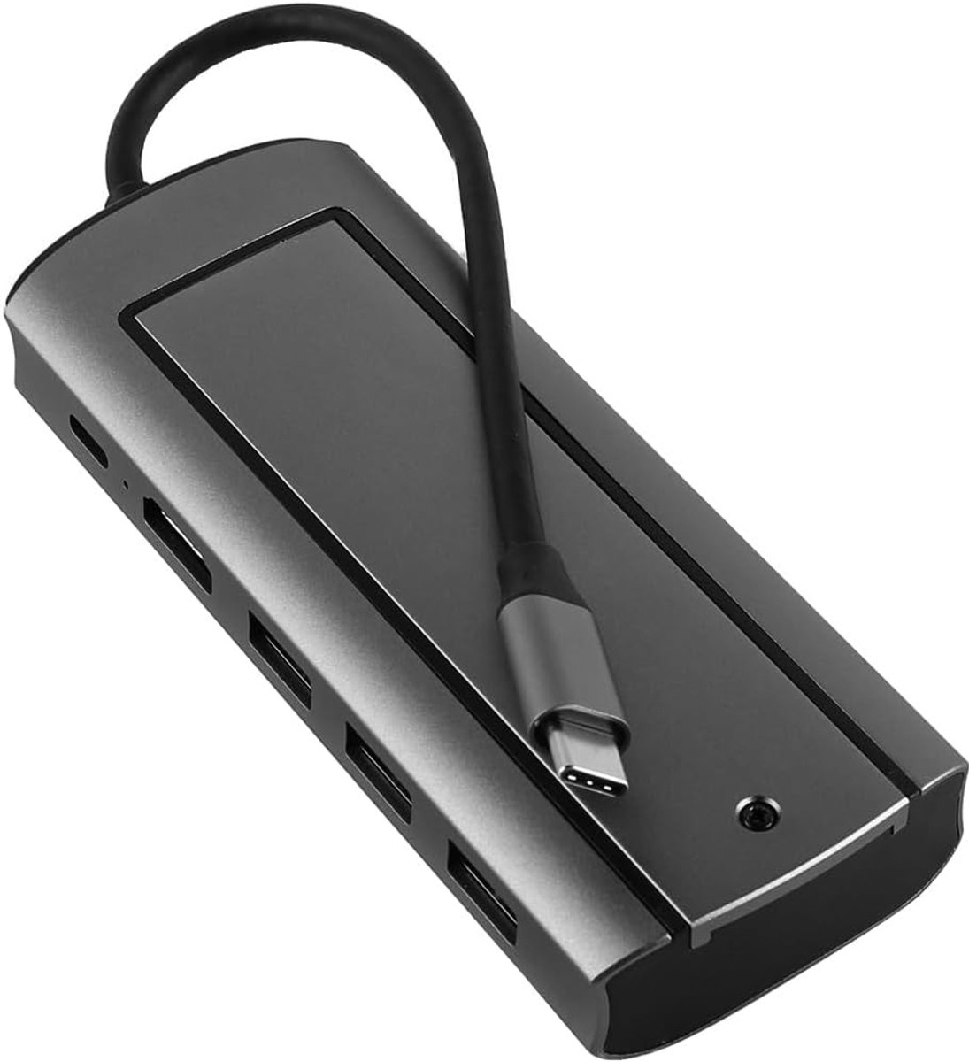 SnelShoppen - M.2 SSD Behuizing met SATA+NVME Ondersteuning, 5-in-1 USB Hub, USB 3.0, HDMI, Type C Poort, Geschikt voor 2230, 2242, 2260, 2280 Format