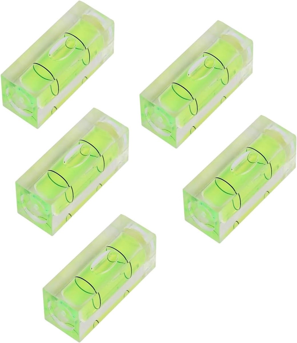 SnelShoppen - Mini Waterpas Set, 15 x 15 x 40 mm, 5 Stuks, Vierkant, Hoogwaardige Materialen, Ideaal voor Precisie Metingen en Klussen