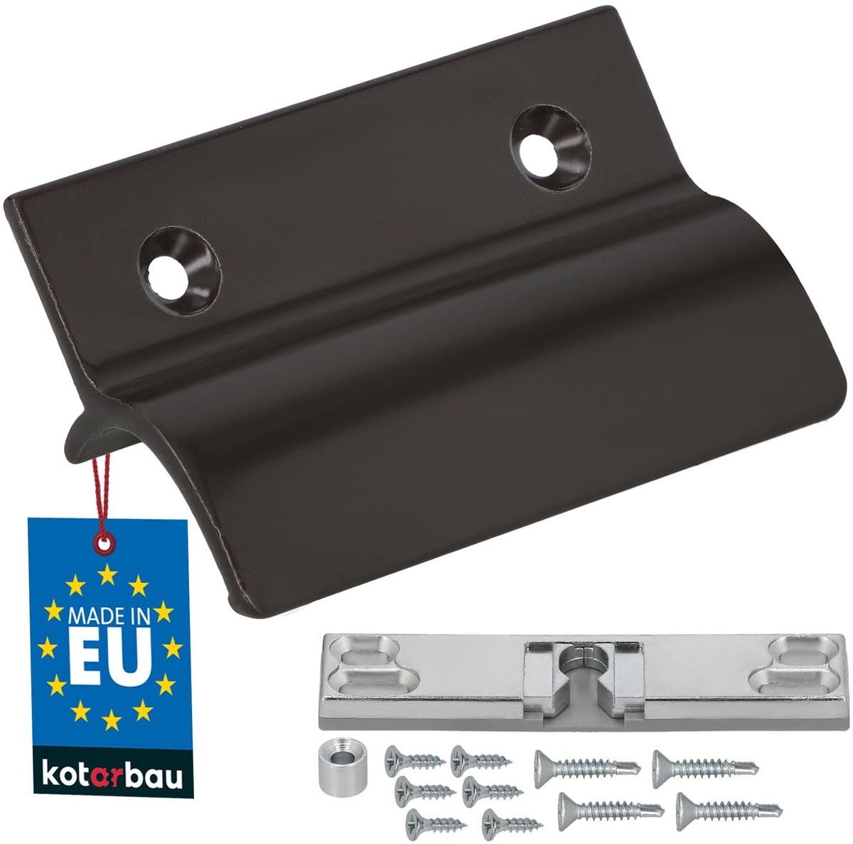 KOTARBAU® Balkondeurgreep - Terrasdeurgreep - met Balkondeur Snapper - Bruin - Deurgreep Balkon - Terrasdeurgreep met Afstandhouder - Aluminium
