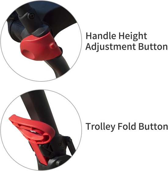 Golftrolley 3 wielen - Golfkar opvouwbaar - Golfen op de baan - Met voetrem en parapluhouder - 65 kg - Rood — afbeelding 3
