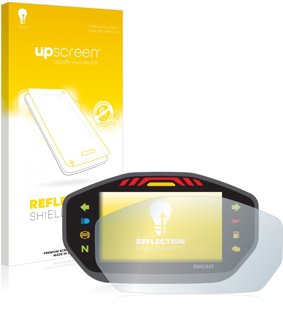 upscreen - Screenprotector voor Ducati Monster 1200S Colour-TFT-Display - Folie Beschermfolie anti glare matte