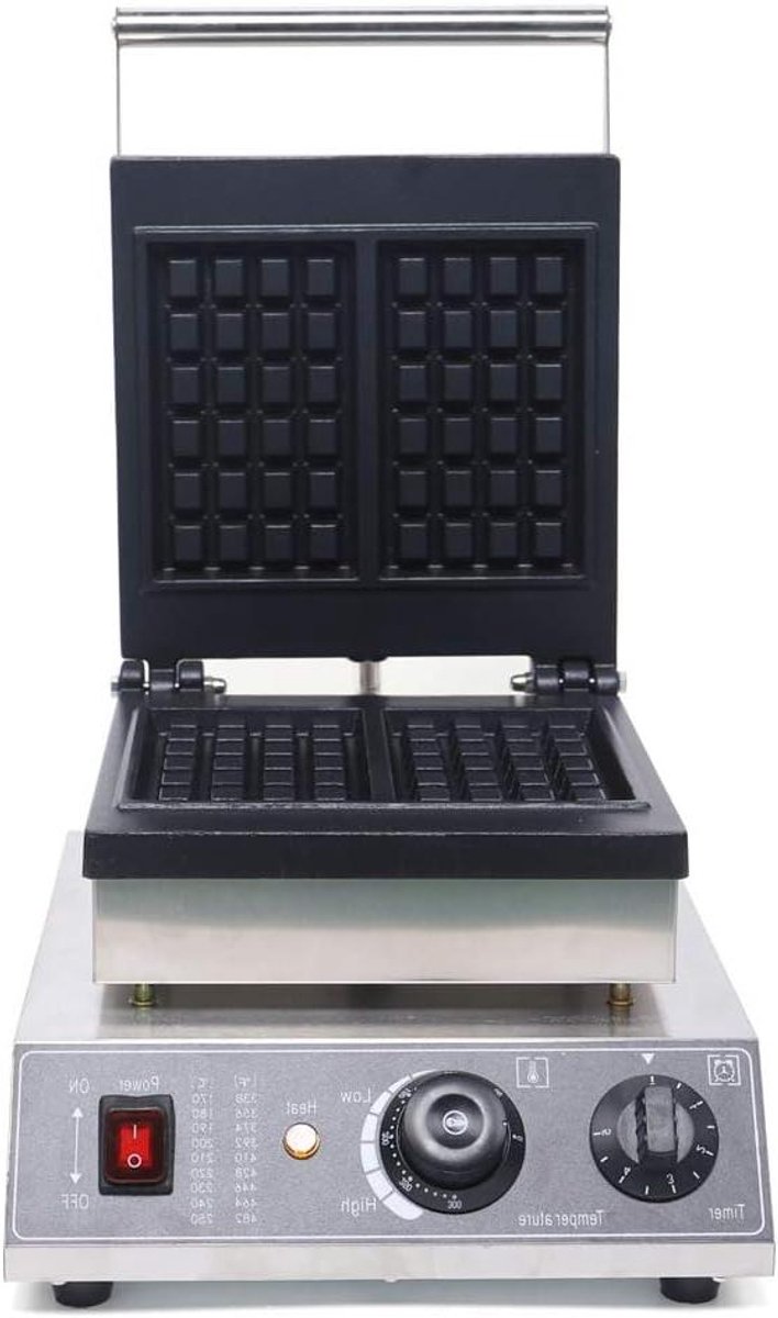 Wafelijzer Dubbel - Bakplaat Wafels - Wafels Bakken - Roestvrij Staal - 1500W - Zilver