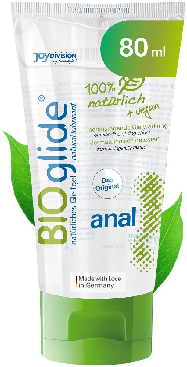 JOYDIVISION Original BIOglide anaal glijmiddel 80 ml I Glijmiddel 100% natuurlijk & veganistisch I Glijmiddel op waterbasis I Organisch glijmiddel geschikt voor latex condooms