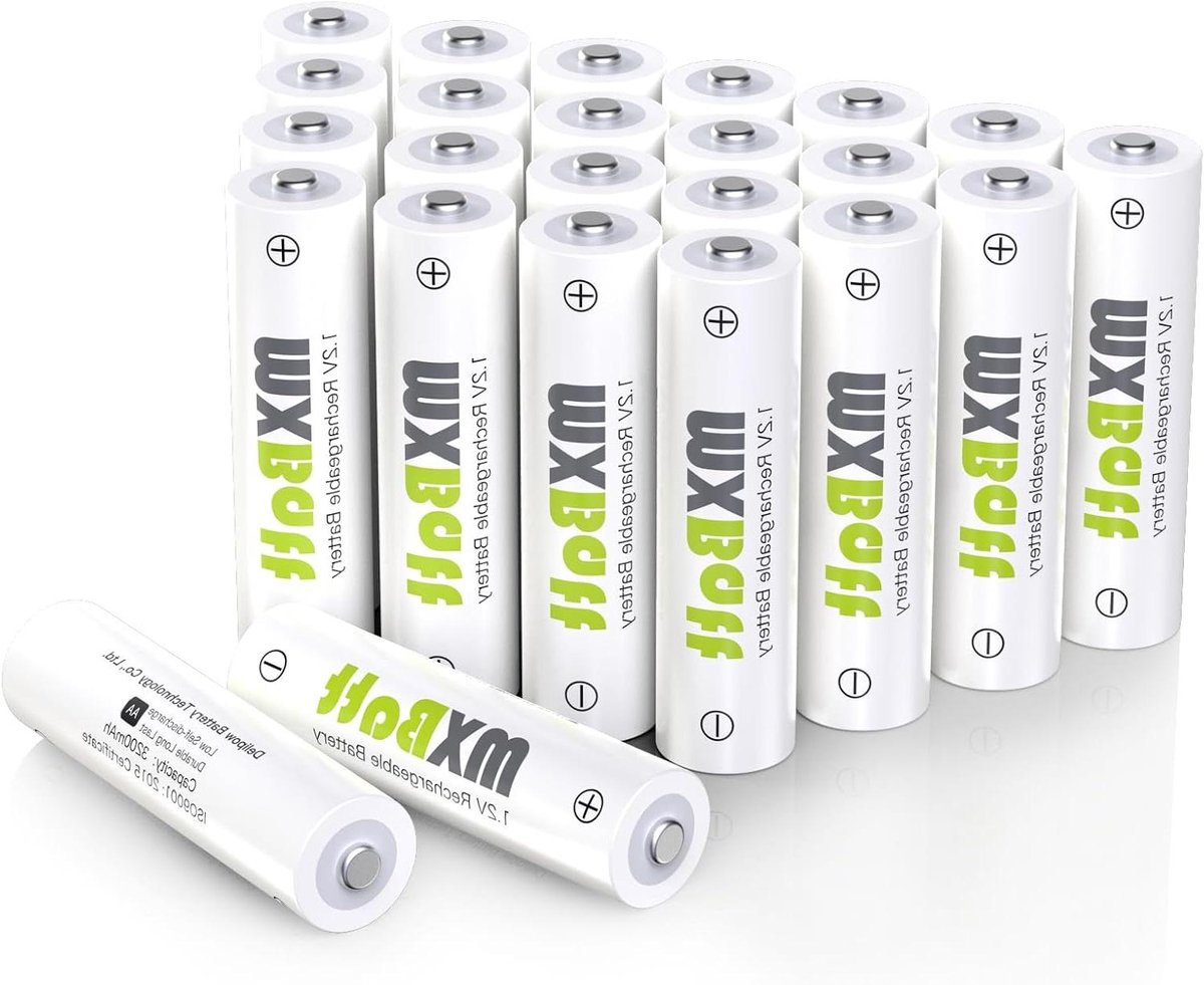 Oplaadbare Batterijen - AA Penlites - Apparaten Voeden - Lage Zelfontlading - 24 Stuks - Zilver