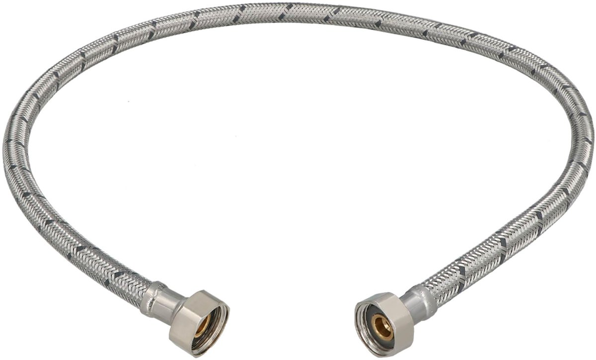 KOTARBAU® Flexibele Aansluitslang 1/2" x 1/2" - Flexibele Kraanslang 90 cm - Sanitaire Aansluitslang - Flexibele Verbindingsslang - Aansluitslang Armatuur - met Roestvrijstalen Vlechtwerk