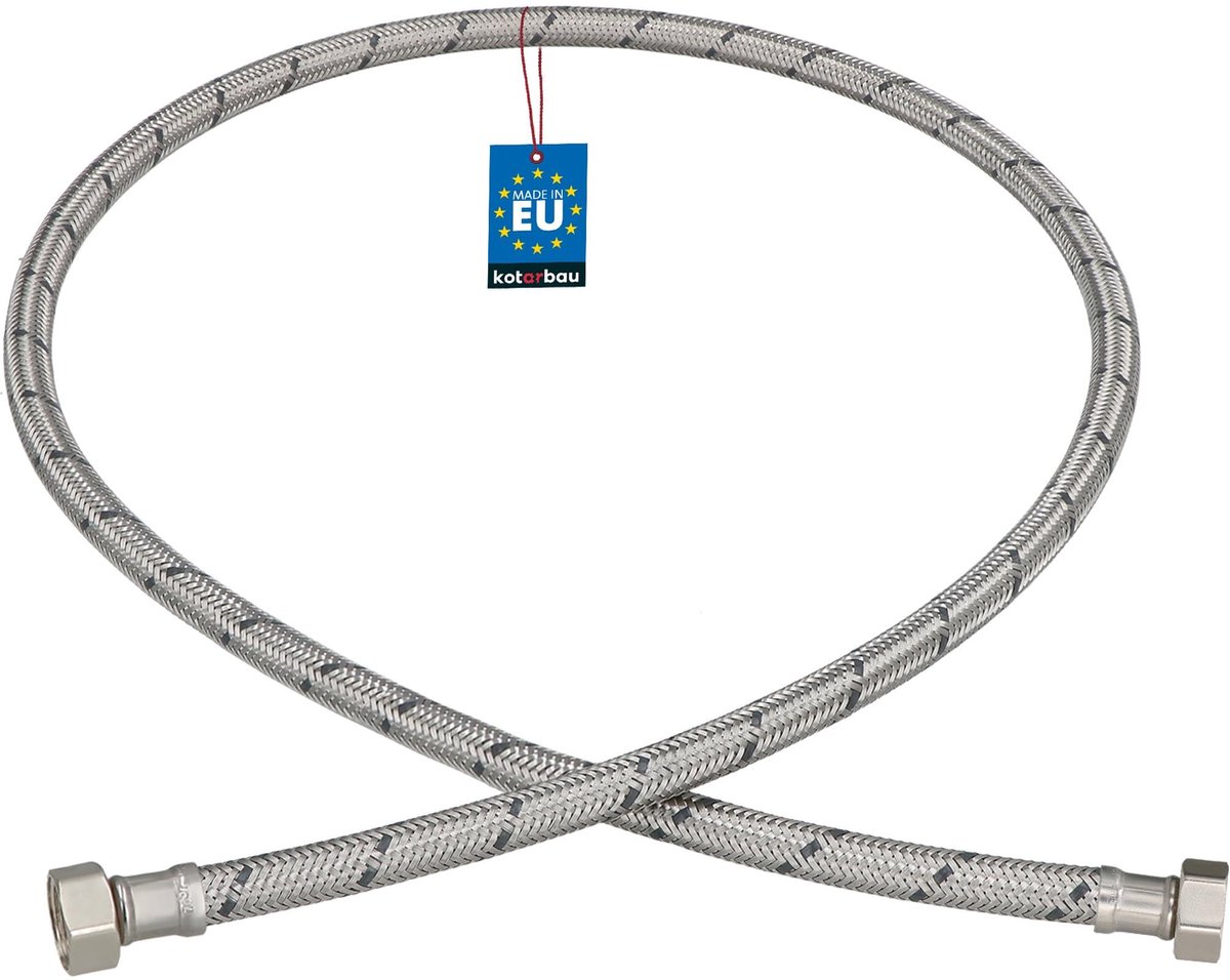 KOTARBAU® Flexibele Aansluitslang 3/8" x 3/8" - Flexibele Kraanslang 120 cm - Sanitaire Aansluitslang - Flexibele Verbindingsslang - Aansluitslang Armatuur - met Roestvrijstalen Vlechtwerk
