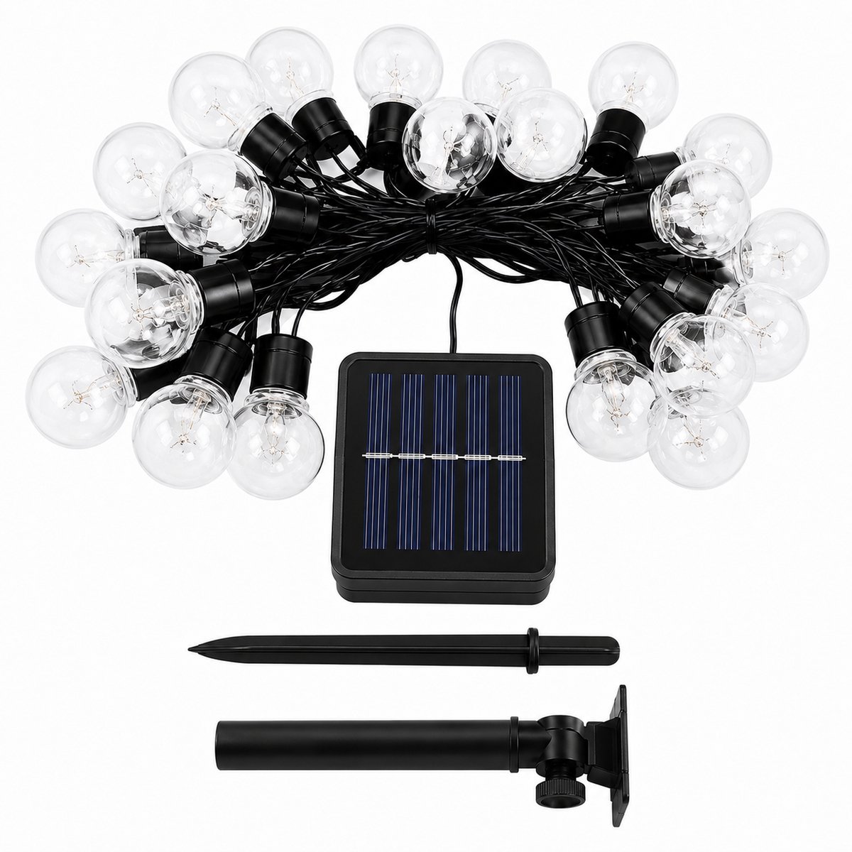 Gloovon® Lichtsnoer Buiten Solar - Heldere Lampjes & IP55 Waterdicht - Warm Wit Licht - Voor Tuin & Balkon - 30 LED - 6,5 Meter