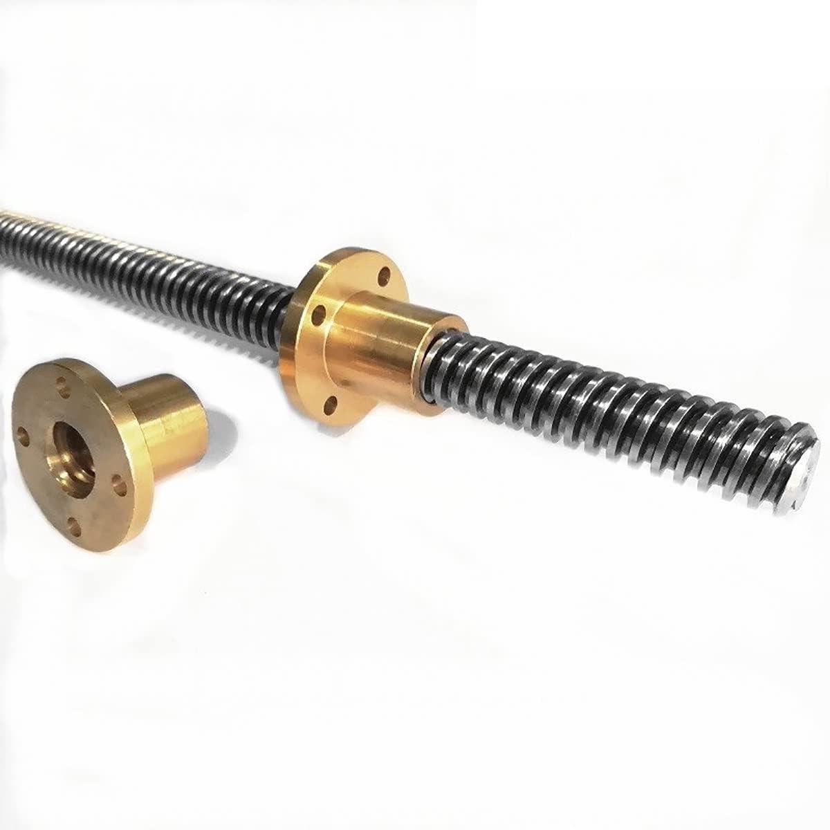 3D Printer Spindel - Loodschroef Moer - Lineaire Beweging - Roestvrij Staal - 10 mm 550 mm - Zilverkleurig
