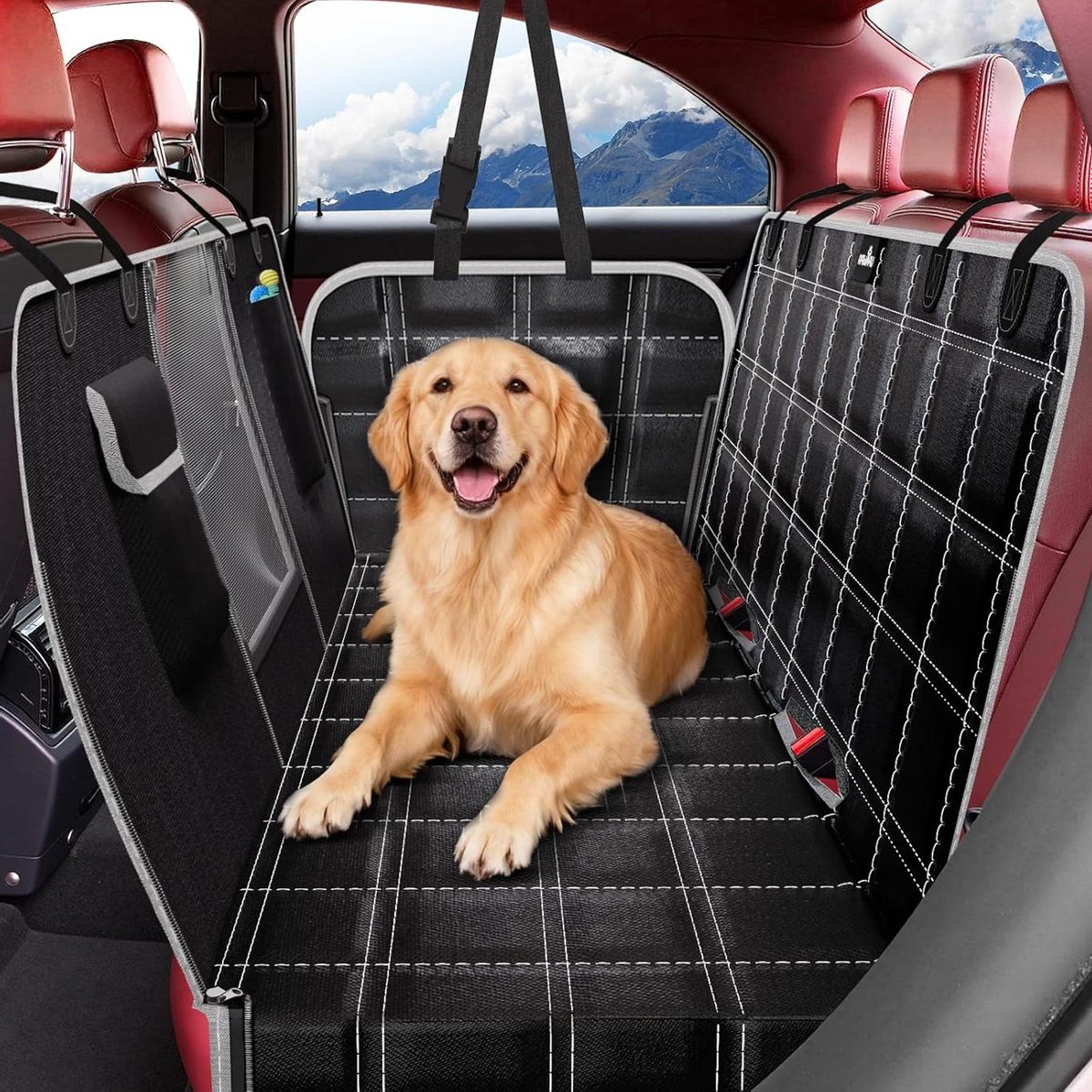 Honden Autodeken - Kofferbakbeschermer - Reizen met huisdier - Waterdicht en krasbestendig - 135 x 148 cm - Zwart grijs