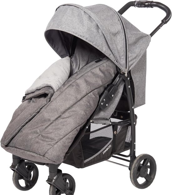 Baby Voetenzak - Kinderwagen Muts - Warm Blijven - Waterafstotend Materiaal - 95 x 45 cm - Grijs — afbeelding 3