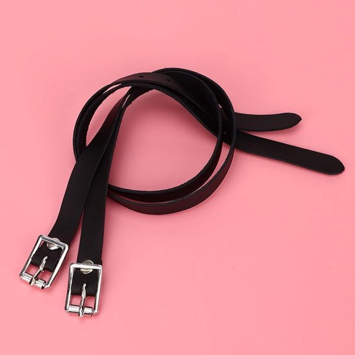 Leren sporenriemen van 50 cm met roestvrijstalen gesp voor controle tijdens paardrijden en ruitersport, duurzame PU leren accessoires voor optimale prestaties