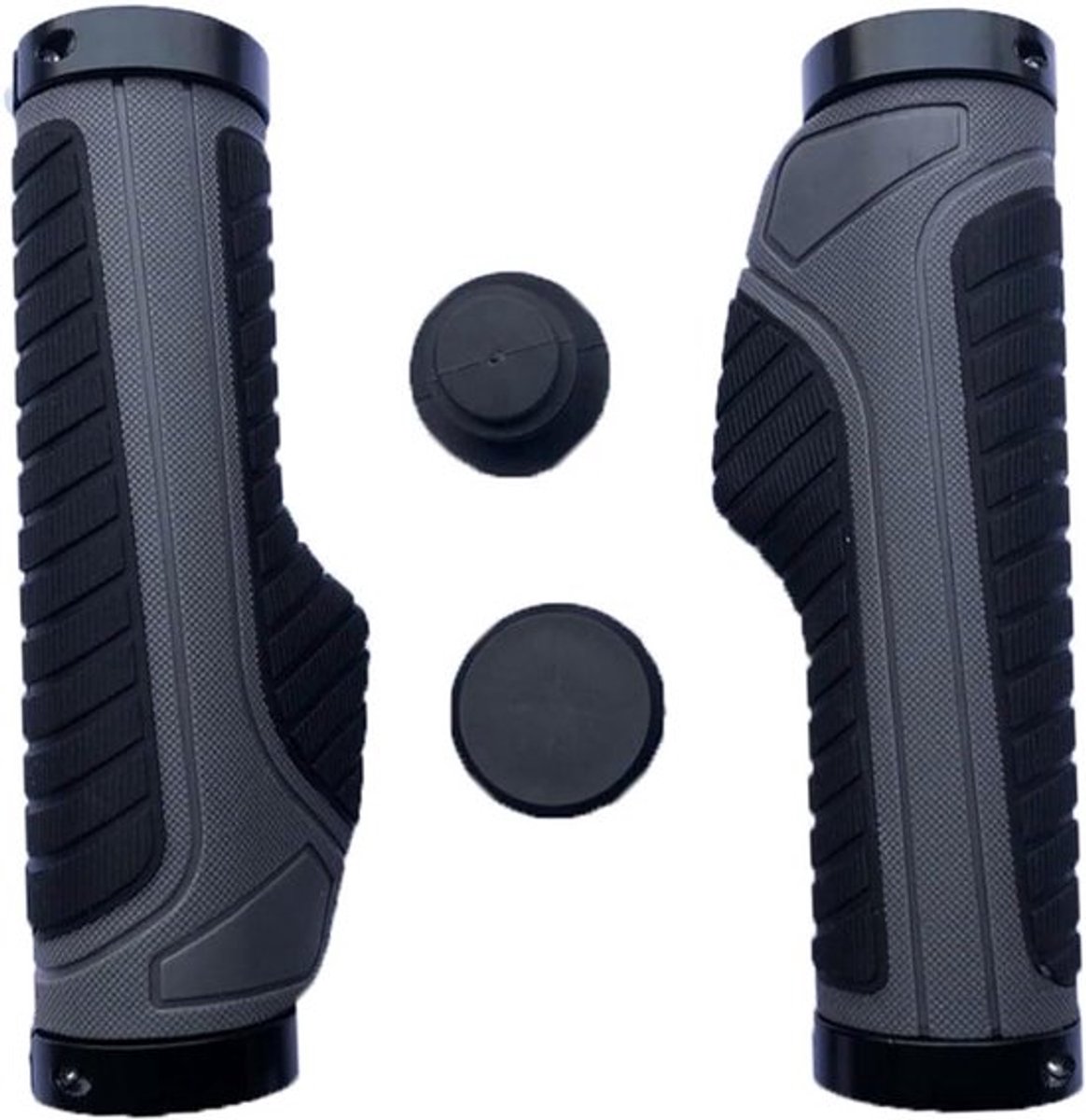 Ergonomische MTB handvatten met dubbele bescherming, antislip ontwerp en aluminium klemmen, zacht rubber voor optimaal comfort en grip (131 x 32 x 44 mm, 198 g)