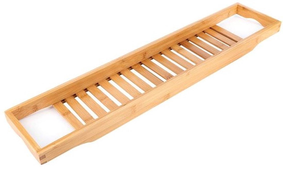 Bamboe Badkuip Dienblad - Bad Caddy - Stevig en duurzaam - 69,4 x 15,3 cm - Wijnhouder - Badkameraccessoire - Badervaring