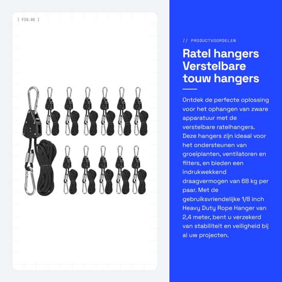 hangers - Verstelbare touw hangers - 68 kg