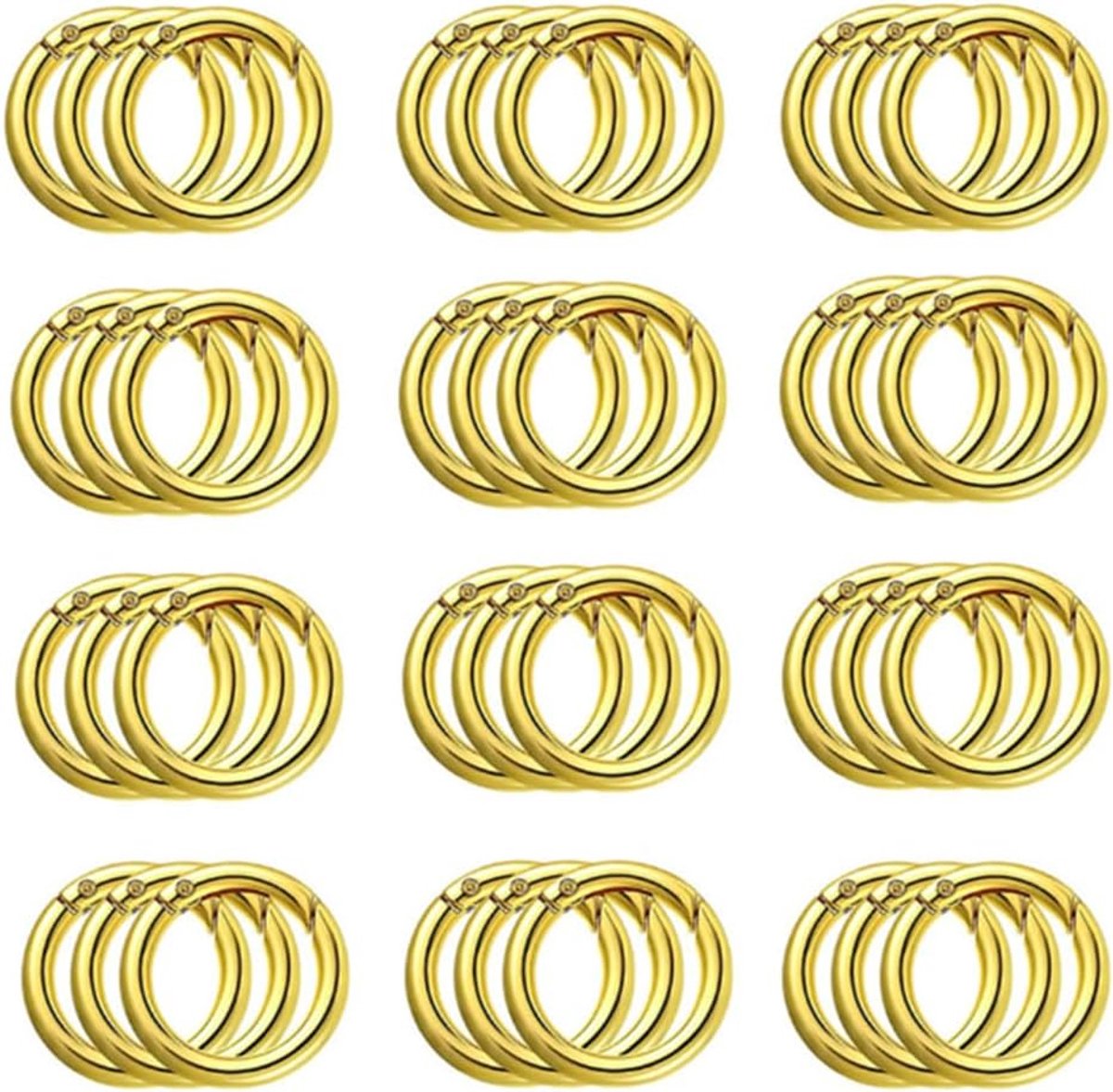 Ronde karabijnhaken 28mm - Gouden O-ring - Hoogwaardige kwaliteit - Ideaal voor sleutels en handtassen - ShopVlot