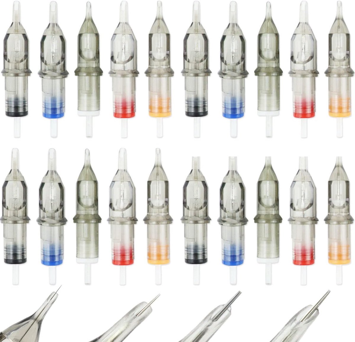 Tattoo cartridges 20pcs - 3RL rond liner shader - wegwerpnaalden - ideaal voor professionele tattoo-artiesten - SnelShoppen
