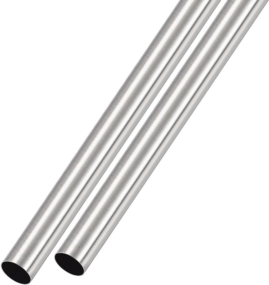SnelShoppen - 2 Stuks 304 RVS Buizen, Rechte Tubes voor Huishoudelijke Apparaten, 10mm x 0.2mm x 300mm, Perfect voor Keuken en Doe-Het-Zelf Projecten
