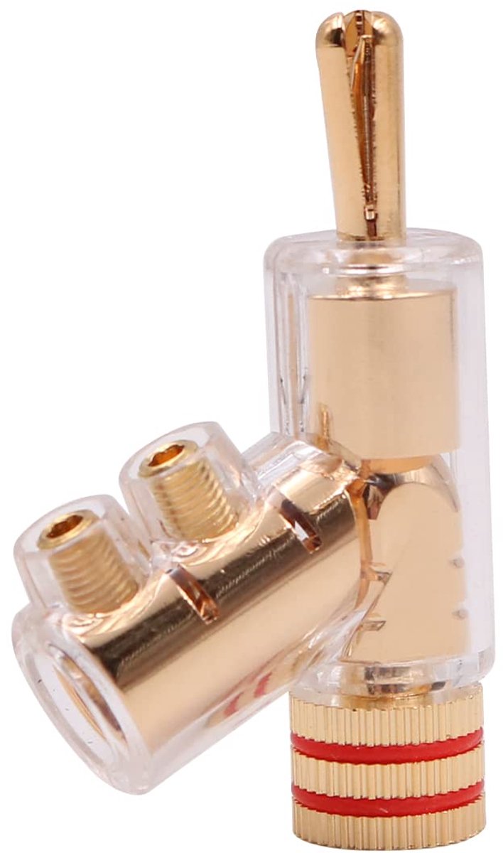 SnelShoppen - 2 Stuks Soldeervrije Goud Geplateerde Rhodium Geplateerde Gun Plug Banana Hoofd Luidspreker Versterker Audio Luidspreker Kabel Jack