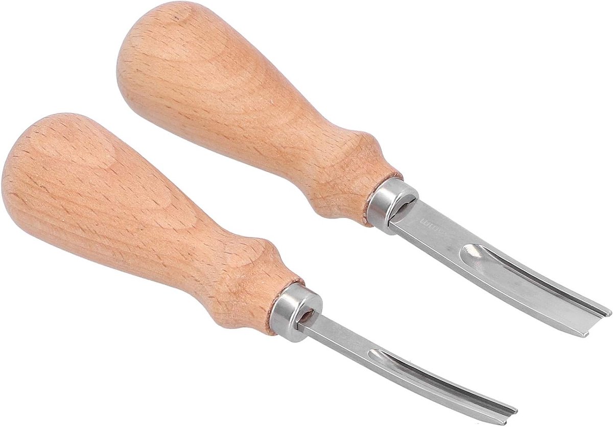SnelShoppen - Edge Beveler Tool Leerbewerking Mes Houten Handvat Ergonomisch Snijgereedschap voor Leerafwerking en Bevelen van Leerproducten