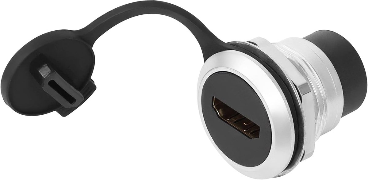 SnelShoppen - HDMI 2.0 Paneel Draad Bevestigingsadapter HDMI Vrouwelijk naar Vrouwelijk Inbouwpaneel Connector 4K@60HZ, Stofdichte Deksel, Voor Dashbo